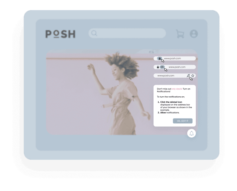 Insider One web push consent pop-up