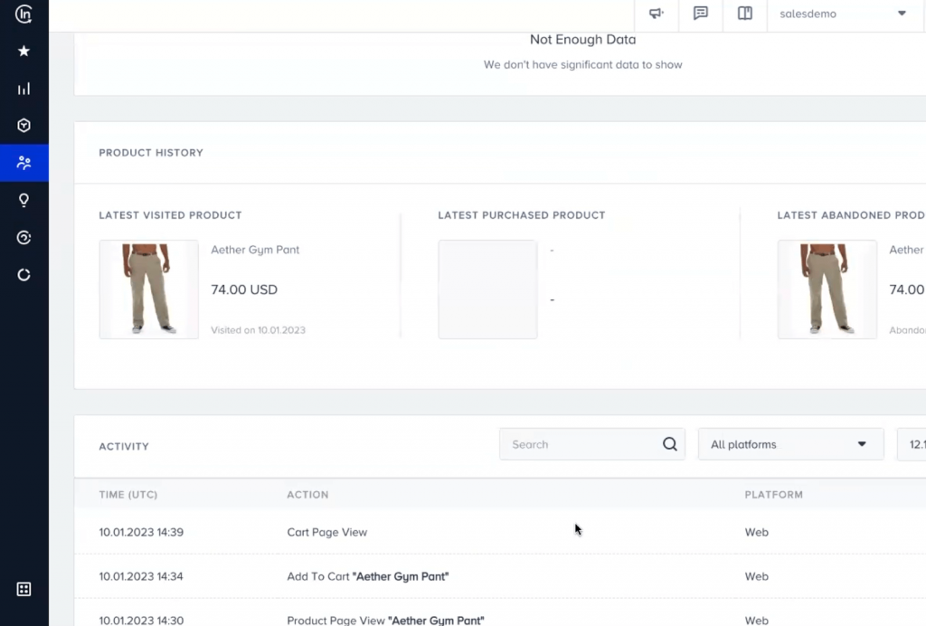 Insider One Unified Customer Profile Anonymous Visitor