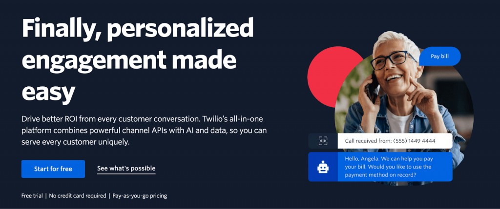 Twilio homepage
