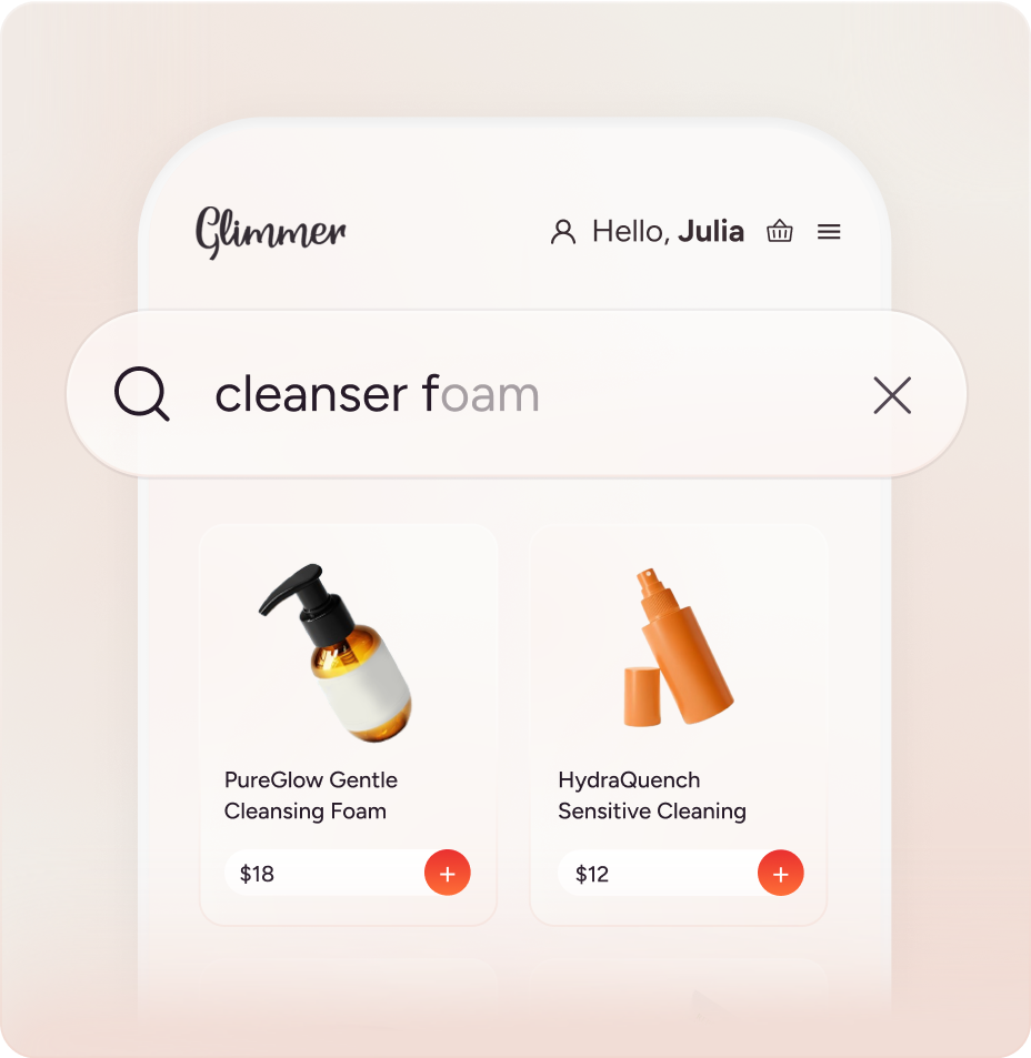 <p>Busca inteligente no site</p>