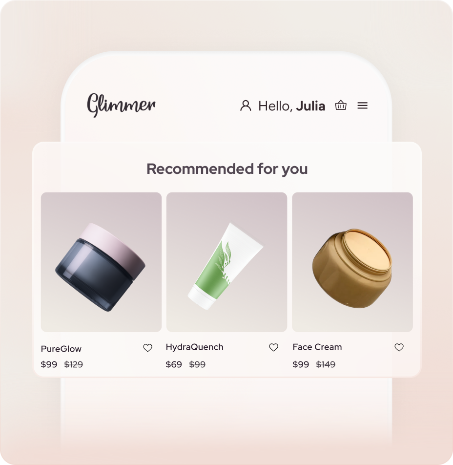 <p>Recomendações de produtos</p>