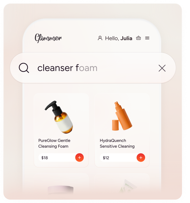 <p>Busca inteligente no site</p>