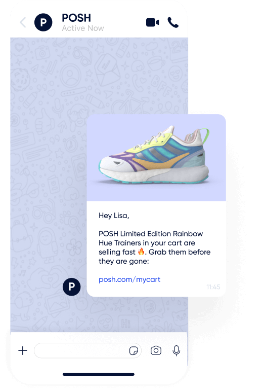 Insider One WhatsApp cart recovery message